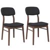 vidaXL Sedie da Pranzo con Cuscini 2pz Marrone Legno Massello di Hevea