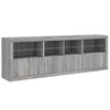 vidaXL Credenza con Luci LED Grigio Sonoma 202x37x67 cm
