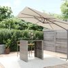 vidaXL Tavolo da Bar con Piano in Vetro Grigio 105x80x110cm Polyrattan