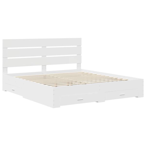 vidaXL Struttura del letto Bianco 200 x 200 cm Legno multistrato