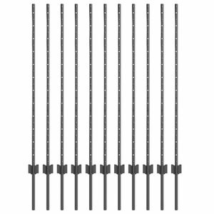 vidaXL Palo per recinzione interrato 11 pcs Grigio 160 cm