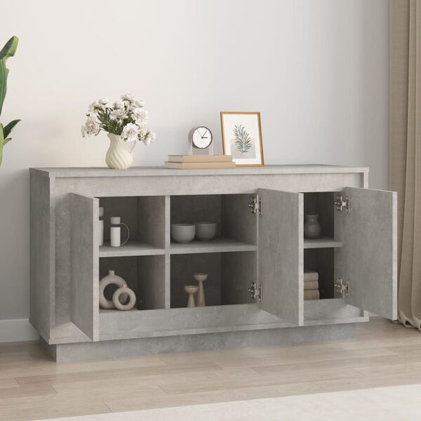 vidaXL Credenza Grigio Cemento 102x35x55 cm in Legno Multistrato