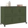 vidaXL Credenza Verde Oliva 100,5x39x72 cm in Acciaio