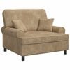 vidaXL Poltrona XXL con cuscini Beige Tessuto a 1,5 linee