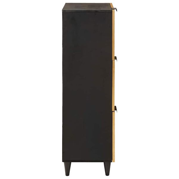vidaXL Mobile laterale con cassetto Nero e Oro 40 x 33,5 x 110 cm