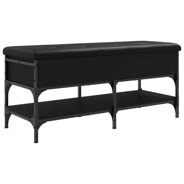 vidaXL Panca Porta Scarpe Nera 102x42x45 cm in Legno Multistrato