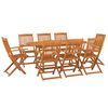 vidaXL Set da Pranzo da Giardino 9pz 180x90x75cm Legno Massello Acacia