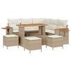 vidaXL Set Divano da Giardino 9 pz Beige polyrattan