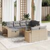 vidaXL Set Divani da Giardino 11 pz con Cuscini Beige in Polyrattan
