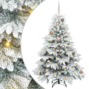 vidaXL Albero di Natale artificiale con 150 LED Bianco 150 cm PE e PVC