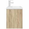 vidaXL Mobile da Bagno con Lavabo Integrato e Rubinetto Rovere Sonoma
