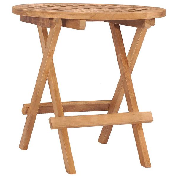 vidaXL Set da Pranzo Giardino Pieghevole 3 pz Cuscino Massello di Teak