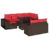 vidaXL Set Divani da Giardino 11 pz con Cuscini Marrone in Polyrattan