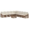 vidaXL Set Divano da Giardino Regolabile 10 pcs Beige polyrattan