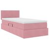 vidaXL Letto con Contenitore con materasso Rosa 90 x 190 cm Velluto