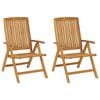 vidaXL Sedie da Giardino Reclinabili con Cuscini 2 pz in Legno di Teak