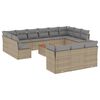 vidaXL Set Divani da Giardino 14pz con Cuscini in Polyrattan Beige
