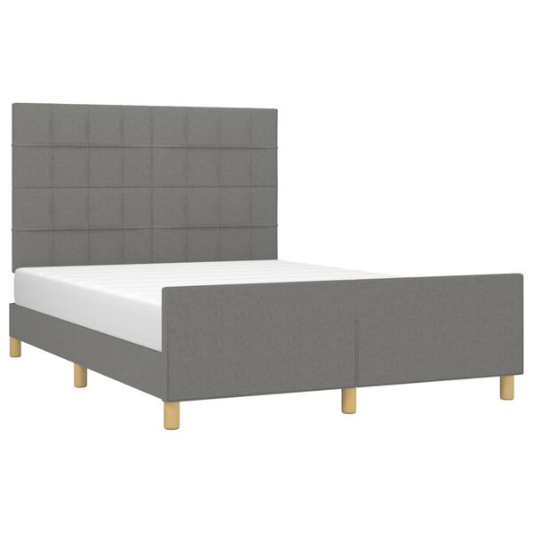 vidaXL Giroletto senza Materasso Grigio Scuro 140x190 cm Tessuto