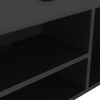 vidaXL Panca Porta Scarpe Cuscino Nero Lucido 104x30x49cm Multistrato