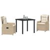vidaXL Set da Pranzo per Giardino 3 pcs Beige e Grigio Chiaro