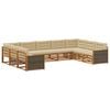 vidaXL Set di divani da esterno 9 pz Naturale e Beige