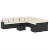 vidaXL Set Divani da Giardino 11 pz con Cuscini in Polyrattan Nero