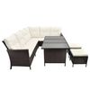 vidaXL Set Divani da Giardino 4 pz con Cuscini in Polyrattan Marrone