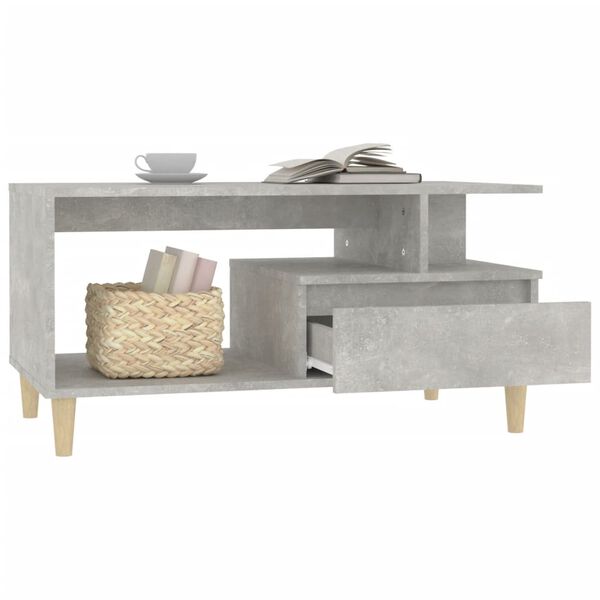 vidaXL Tavolino Salotto Grigio Cemento 90x49x45 cm Legno Multistrato