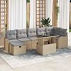 vidaXL Set Divano da Giardino con cuscino 8 pcs Beige Poly Rattan