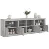 vidaXL Credenza con Luci LED Grigio Cemento 202x37x67 cm