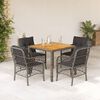 vidaXL Set da Pranzo da Giardino 5 pz con Cuscini in Polyrattan Grigio