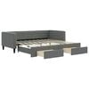 vidaXL Divano Letto Estraibile Cassetti Grigio Scuro 100x190 Tessuto