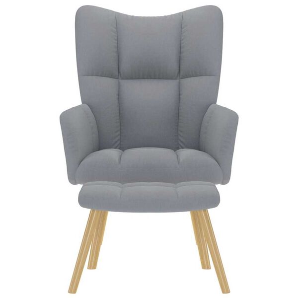 vidaXL Poltrona Relax con Poggiapiedi Grigio Chiaro in Tessuto