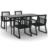 vidaXL Set da Pranzo da Giardino 5 pz Nero in Rattan PVC
