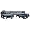 vidaXL Set Divani da Giardino su Pallet 6 pz Cuscini Grigi in Legno