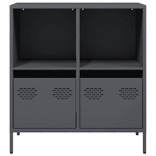 vidaXL Credenza Antracite 68x39x73,5 cm in Acciaio Laminato a Freddo