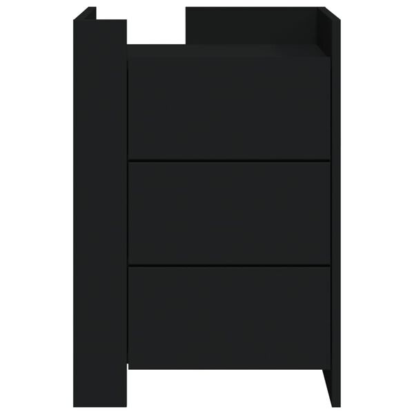 vidaXL Comodino Nero 45x50x65 cm in Legno Multistrato