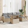 vidaXL Set Divano da Giardino 6 pz con Cuscini Beige in Polyrattan