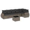 vidaXL Set Divani da Giardino 7 pz con Cuscini Grigio in Polyrattan