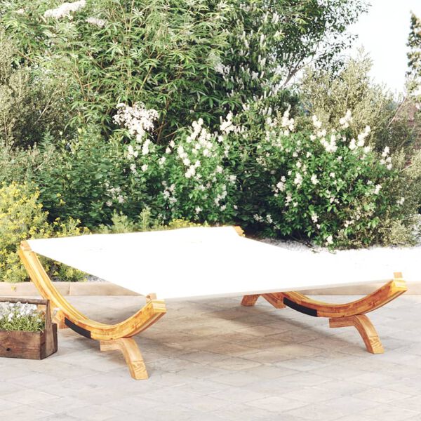vidaXL Lettino Prendisole 165x188,5x46 cm in Legno Curvato Crema