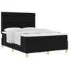 vidaXL Letto a molle con testiera Nero 140 x 190 cm Tessuto