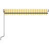 vidaXL Tenda da Sole Retrattile Automatica 450x350 cm Gialla e Bianca
