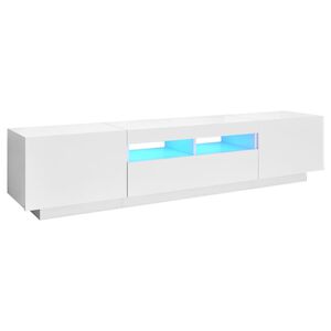 vidaXL Mobile Porta TV con Luci LED Bianco 180x35x40 cm