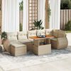 vidaXL Set Divano da Giardino 8 pz con Cuscini Beige in Polyrattan