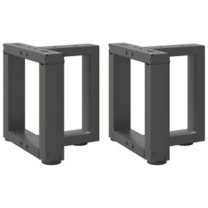 vidaXL Gambe per Tavolino da Caff&egrave; a Forma di T 2 pz Antracite 30x25x(30-31) cm Acciaio