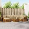 vidaXL Set divano sezionale con cuscino 9 pcs Naturale e Beige