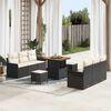 vidaXL Set Divano da Giardino 9 pcs Nero polyrattan