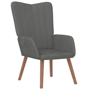 vidaXL Poltrona Relax Grigio Scuro in Velluto