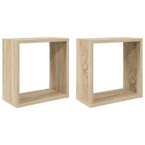 vidaXL Mensole a Cubo 2 pz Rovere Sonoma 30x15x30 cm