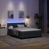 vidaXL Letto a Sorgente LED con led Grigio scuro 160 x 200 cm Velluto